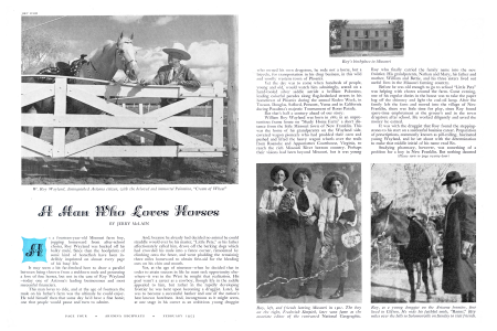 W. Roy Wayland, distinguished Arizona citizen, with the beloved and immortal Palomino, "Cream of Wheat"