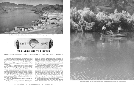 Blue Water Trailer Court is located on a bend of the river. Kinder's camp is opposite on California side.