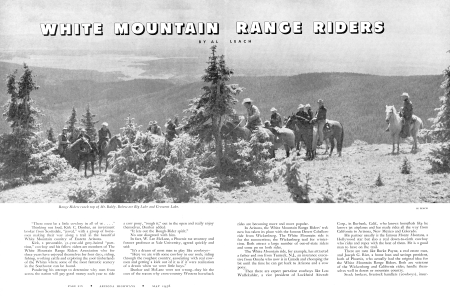Range Riders reach top of Mt. Baldy. Below are Big Lake and Crescent Lake.