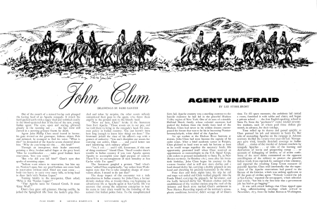 JOHN CLUM, AGENT UNAFRAID