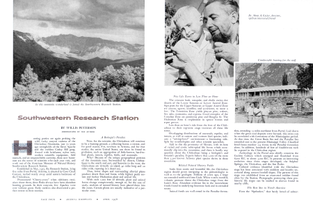 In this mountain wonderland is found the Southwestern Research Station.
