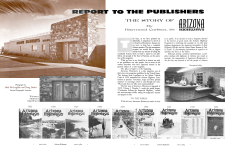 REPORT TO THE PUBLISHERS
