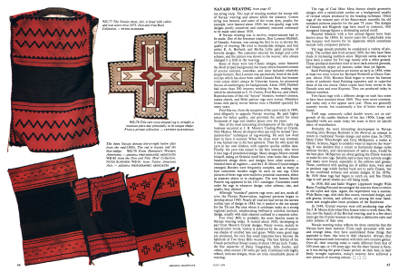 The Navajo dress, left, is lined with calico and was worn circa 1875.