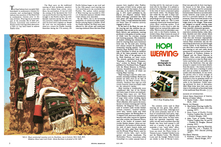 Hopi ceremonial weaving worn by Kachinas, top to bottom: Belt, Sash, Kilt, Maidens Shawl and Loin Cloth. Ahola Kachina is pictured at the right.