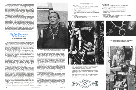 Joe Sandoval, (Sun Hawk) Taos, New Mexico, wears a very old silver necklace, first collected by a priest in 1868.