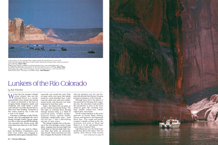 Dams on the Colorado River made possible the introduction of some of the finest American game fish. Here on Lake Powell, behind Glen Canyon Dam, a bass tournament gets underway.