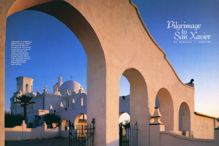 Destination for hundreds of pilgrims each year, Mission San Xavier del Bac rests serenely in the desert southwest of Tucson as it has for nearly 200 years. The mission was founded by Jesuit priest and explorer Eusebio Francisco Kino in 1700; the present structure was completed by the Franciscans in 1797.