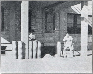 Unloading cement cores sent to the laboratory by the field forces to see if materials meet the requirements.