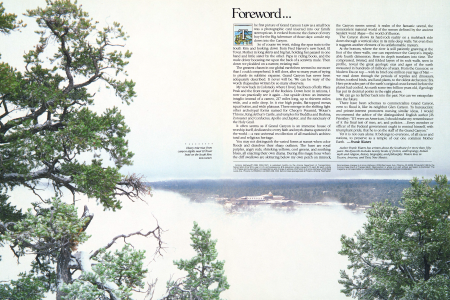 Heavy mist rises from canyon depths near El Tovar hotel on the South Rim.
