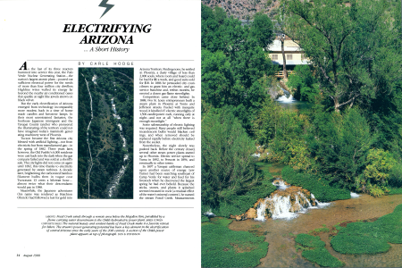 Fossil Creek winds through a remote area below the Mogollon Rim, paralleled by a flume carrying water downstream to the Childs hydroelectric power plant.
