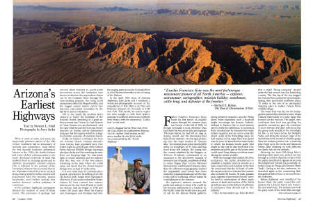 Author Udall studies an old grave marker he and Jerry Jacka encountered along the "Devil's Highway."