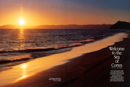 The setting sun illuminates Tiburon Island off Kino Bay.