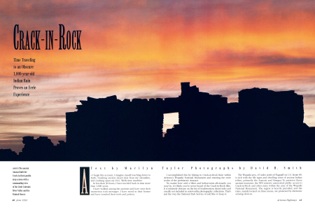 The ancient Anasazi built the Crack-in-Rock pueblo atop a mesa with a commanding view of the Little Colorado River Valley and the Painted Desert.