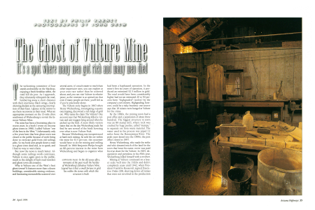 In the old assay office, remnants of the past recall the heyday of Wickenburg's fabulous Vulture Mine. Legend has it that a small fortune in gold lies within the stones with which this structure is built.