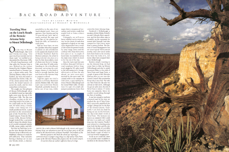 On a trek to Mount Dellenbaugh in the remote and rugged Arizona Strip, our adventurers meet the rest of their party at the old school in the deserted town of Mount Trumbull. Descendants of the Mormon pioneers who built the school are restoring it.