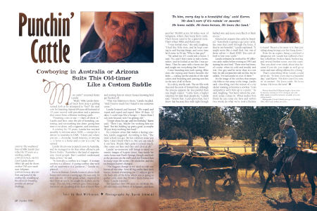 The weathered lines of Mike Landis' face reflect his 55 years as a working cowboy.