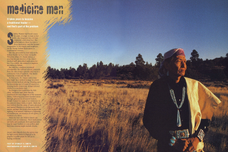 Jones Benally faces the sunrise near his high-country home in Flagstaff as he prepares to gather plants he will use in healing ceremonies.