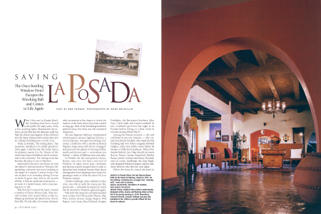 La Posada Hotel, the last Harvey House built by the Santa Fe Railway, closed in 1957. Its furnishings, including the wrought-iron "wishing well," were sold at auction.