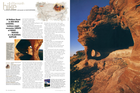 Among the red rocks outside Sedona, a wind- eroded archway creates a natural window to the past at Robbers Roost.
