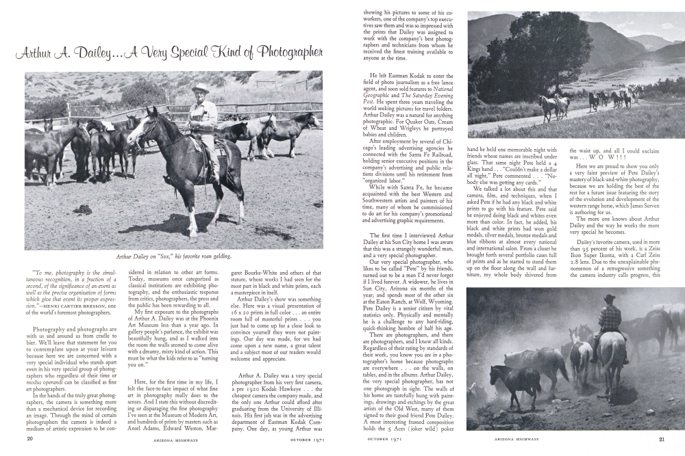 Arthur Dailey on “Sox,” his favorite roan gelding.